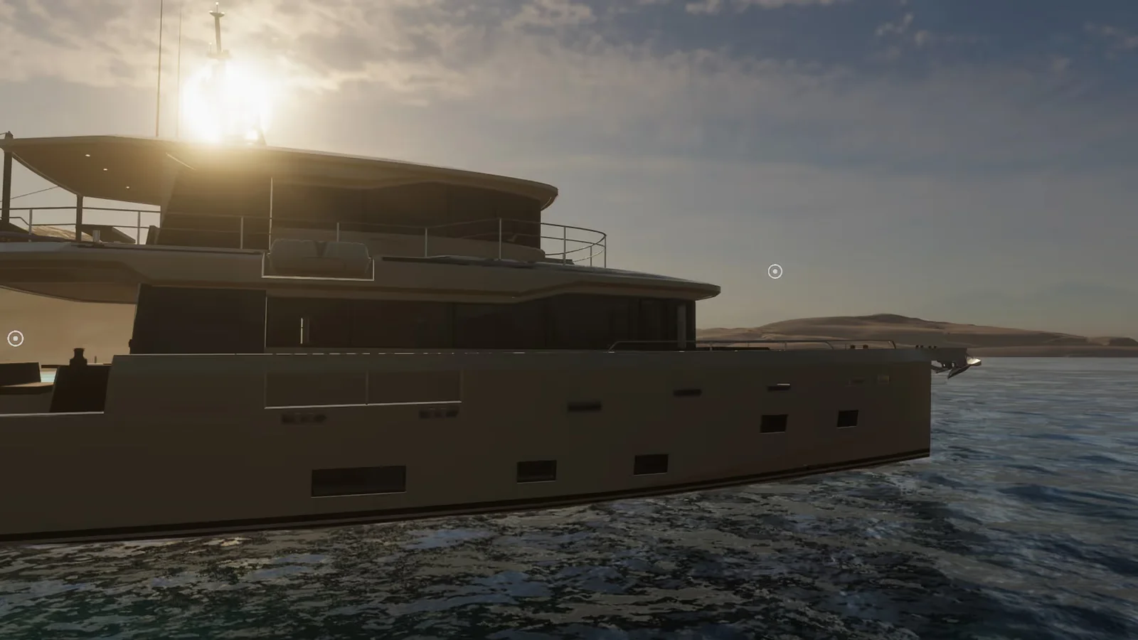 Arksen yacht in warm evening light